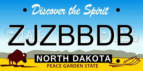 ZJZBBDB North Dakota License Plate