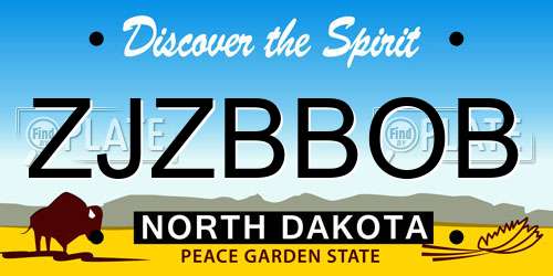 ZJZBBOB North Dakota License Plate