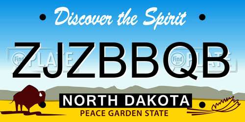 ZJZBBQB North Dakota License Plate