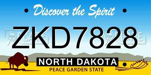 ZKD7828 North Dakota License Plate