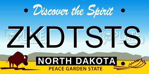 ZKDTSTS North Dakota License Plate