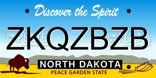 ZKQZBZB North Dakota License Plate
