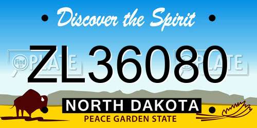 ZL36080 North Dakota License Plate