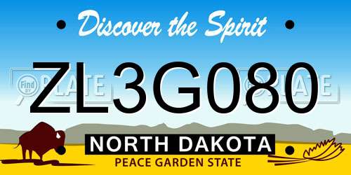 ZL3G080 North Dakota License Plate