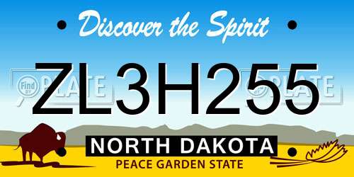 ZL3H255 North Dakota License Plate
