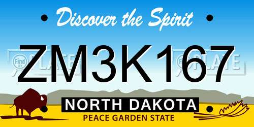 ZM3K167 North Dakota License Plate