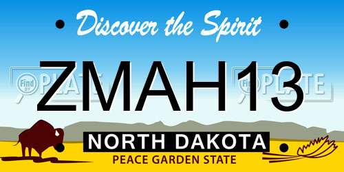 ZMAH13 North Dakota License Plate
