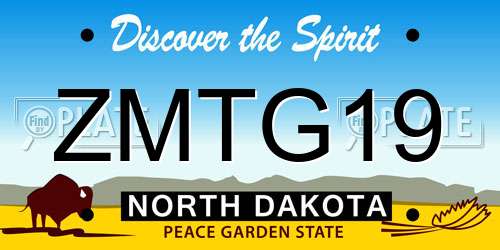 ZMTG19 North Dakota License Plate