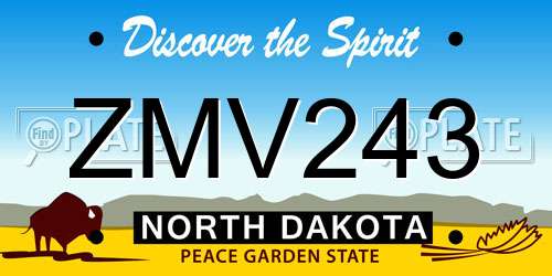 ZMV243 North Dakota License Plate