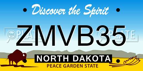 ZMVB35 North Dakota License Plate