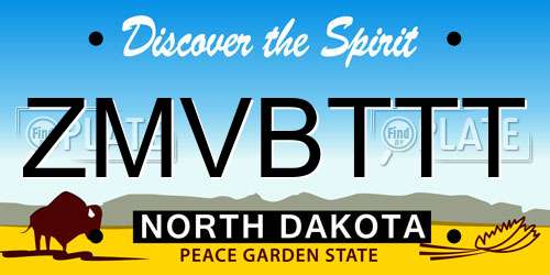 ZMVBTTT North Dakota License Plate