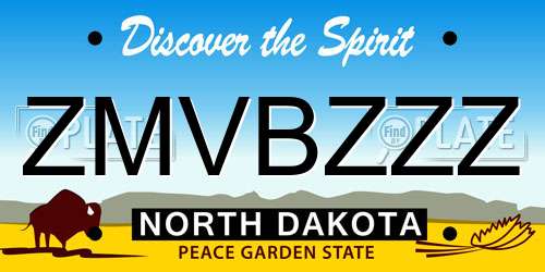 ZMVBZZZ North Dakota License Plate