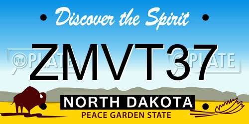 ZMVT37 North Dakota License Plate