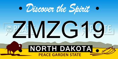 ZMZG19 North Dakota License Plate