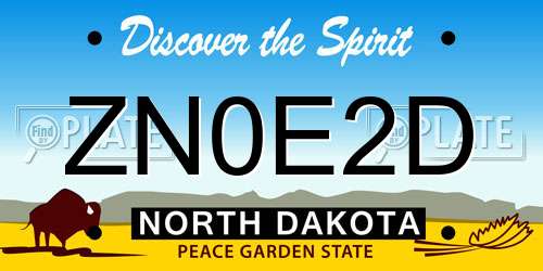 ZN0E2D North Dakota License Plate