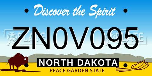 ZN0V095 North Dakota License Plate