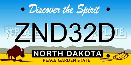 ZND32D North Dakota License Plate