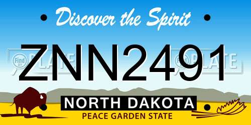 ZNN2491 North Dakota License Plate