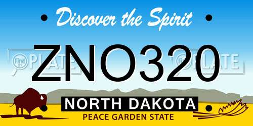 ZNO320 North Dakota License Plate