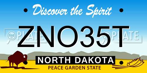 ZNO35T North Dakota License Plate