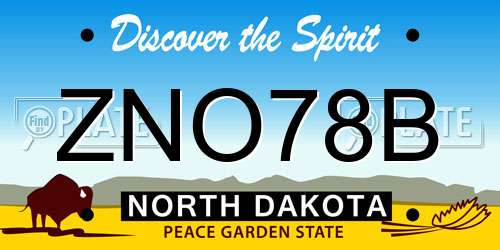 ZNO78B North Dakota License Plate