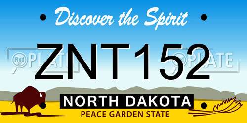 ZNT152 North Dakota License Plate