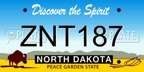 ZNT187 North Dakota License Plate