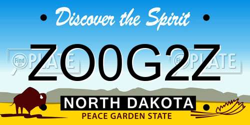 ZO0G2Z North Dakota License Plate