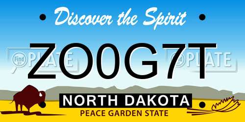 ZO0G7T North Dakota License Plate