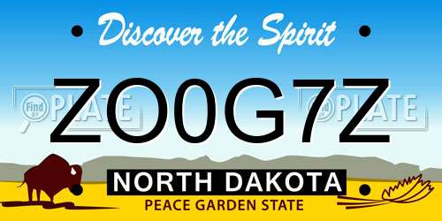 ZO0G7Z North Dakota License Plate