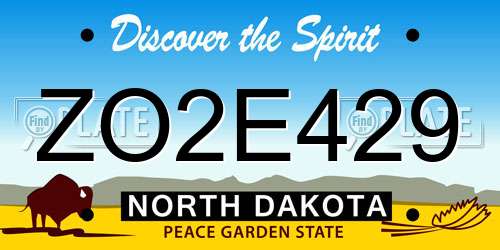 ZO2E429 North Dakota License Plate