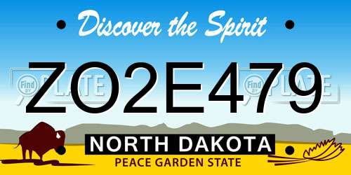 ZO2E479 North Dakota License Plate
