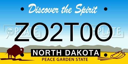 ZO2T0O North Dakota License Plate