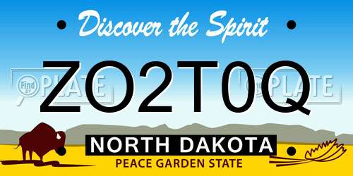 ZO2T0Q North Dakota License Plate