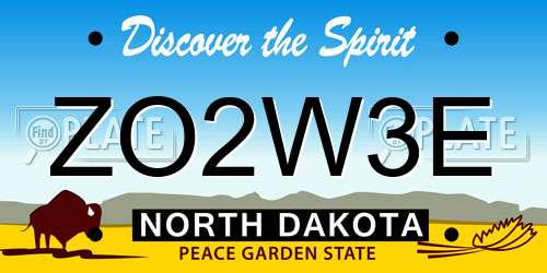 ZO2W3E North Dakota License Plate