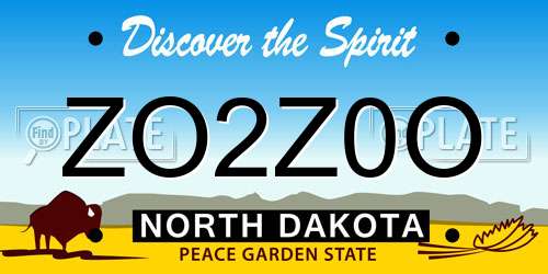 ZO2Z0O North Dakota License Plate