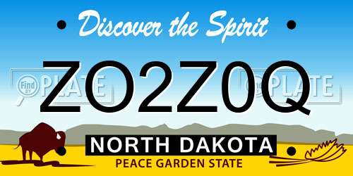 ZO2Z0Q North Dakota License Plate