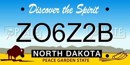 ZO6Z2B North Dakota License Plate