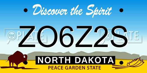 ZO6Z2S North Dakota License Plate