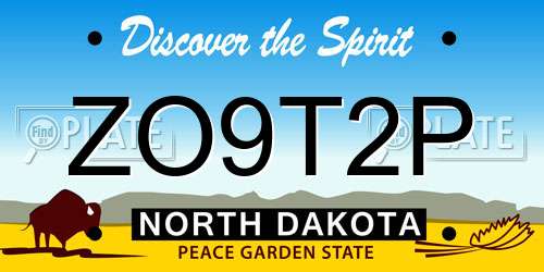 ZO9T2P North Dakota License Plate
