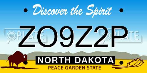 ZO9Z2P North Dakota License Plate