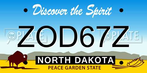 ZOD67Z North Dakota License Plate