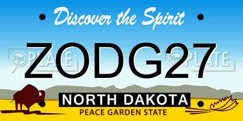 ZODG27 North Dakota License Plate