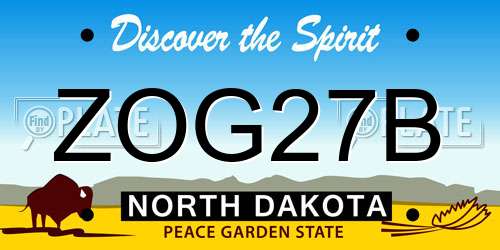 ZOG27B North Dakota License Plate
