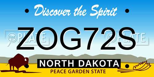 ZOG72S North Dakota License Plate