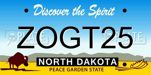 ZOGT25 North Dakota License Plate