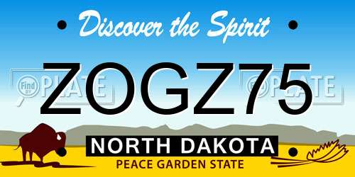 ZOGZ75 North Dakota License Plate