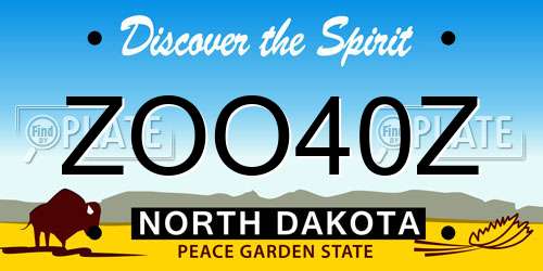 ZOO40Z North Dakota License Plate
