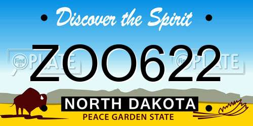 ZOO622 North Dakota License Plate