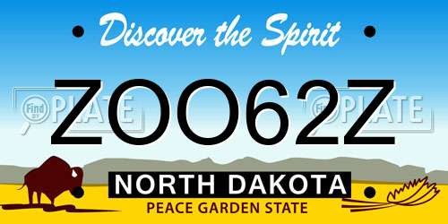ZOO62Z North Dakota License Plate